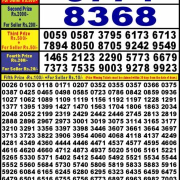 punjab state dear 10 weekly lottery result 6pm