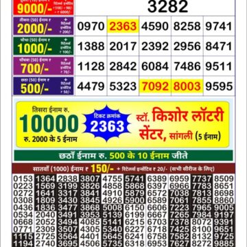 golden star weekly lottery result 9pm