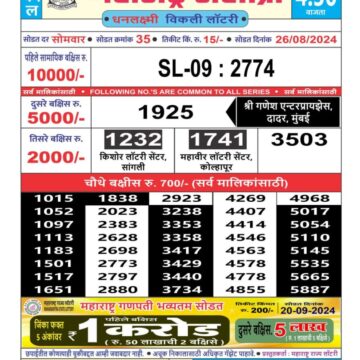 maharashtra sahyadri weekly lottery result 4:30pm