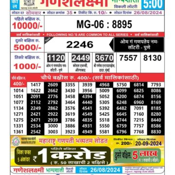 maharashtra ganesh laxmi weekly lottery result 5pm