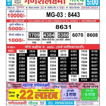 maharashtra ganesh laxmi weekly lottery result 5pm