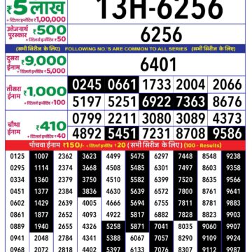 rajshree lottery result 1pm