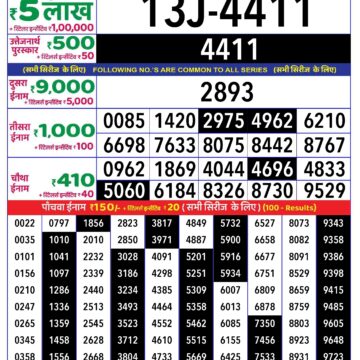 rajshree lottery result 1pm