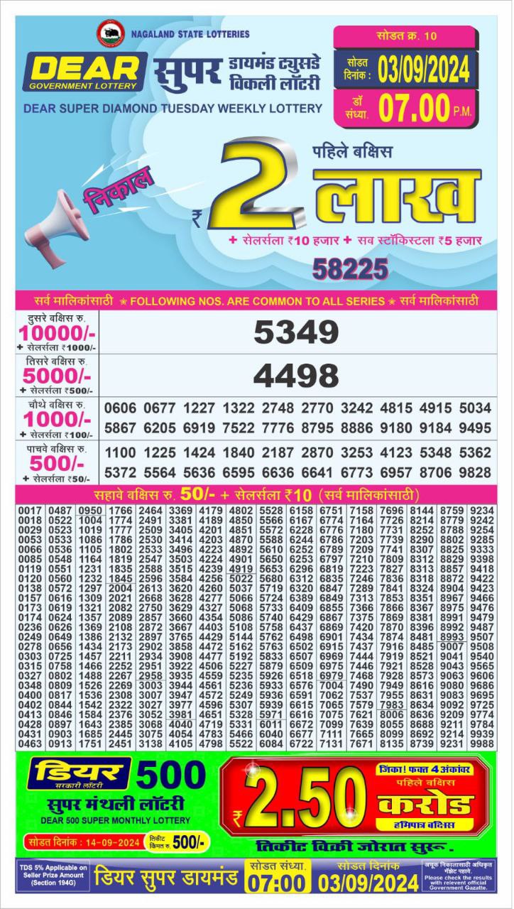 dear super weekly lottery result 7pm