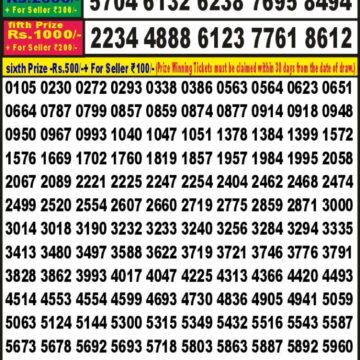 punjab state dear 100 monthly lottery result 6pm