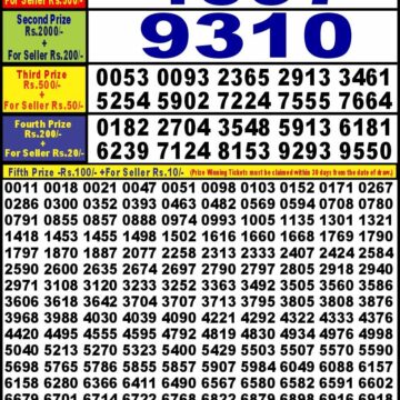 punjab state weekly lottery result 6pm