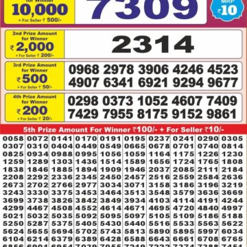 punjab state dear 10 weekly lottery result 6pm