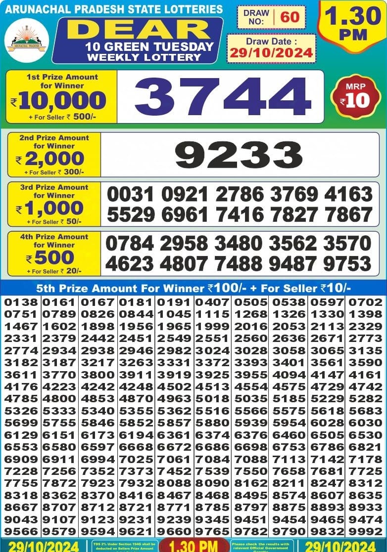 dear 10 weekly lottery result 1:30pm