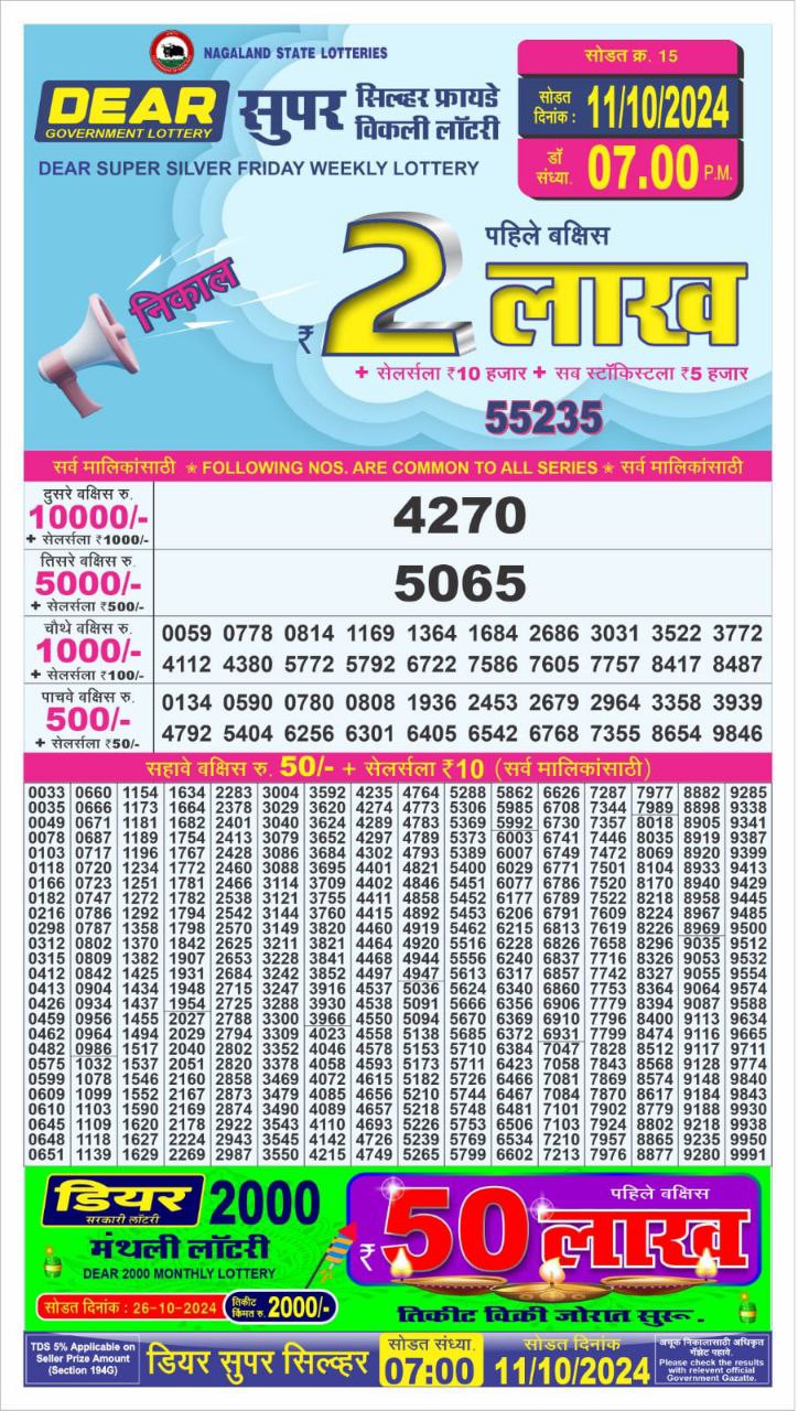 dear super weekly lottery result 7pm