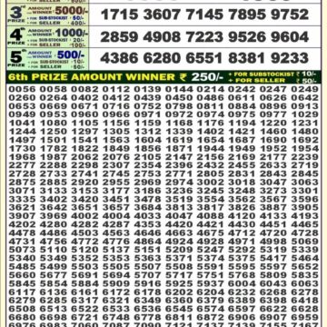 dear 100 weekly lottery result 4pm