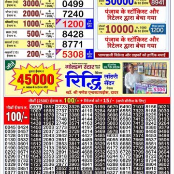 golden king weekly lottery result 4:30pm