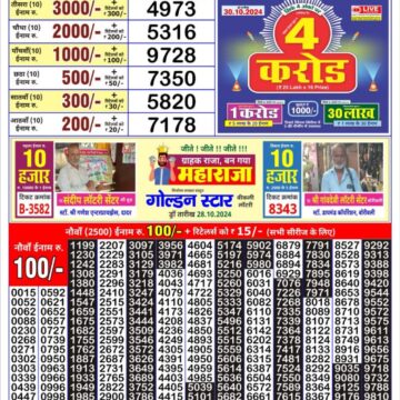 golden king weekly lottery result 4:30pm