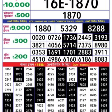 rajshree lottery result 1pm