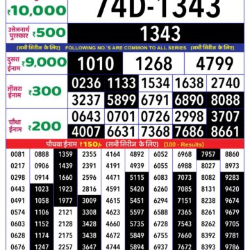 rajshree lottery result 8pm