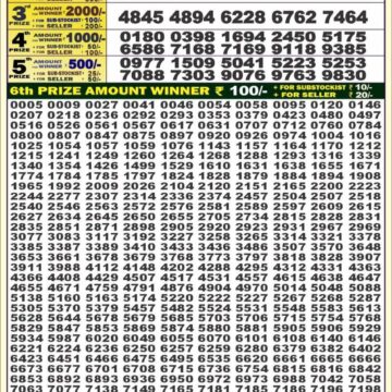 dear 50 weekly lottery result 4pm