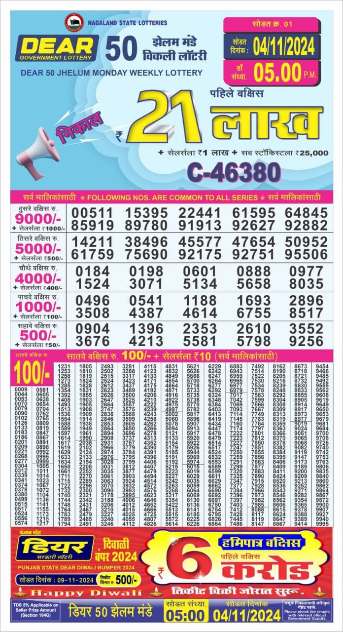 dear 50 weekly lottery result 5pm