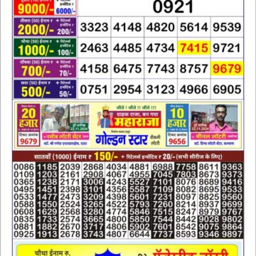 golden star lottery result