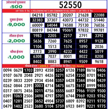 rajshree 20 lottery result 8:30pm