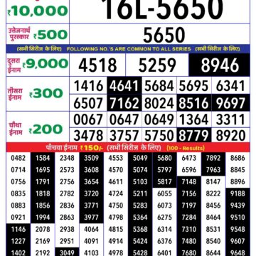 rajshree lottery result 1pm