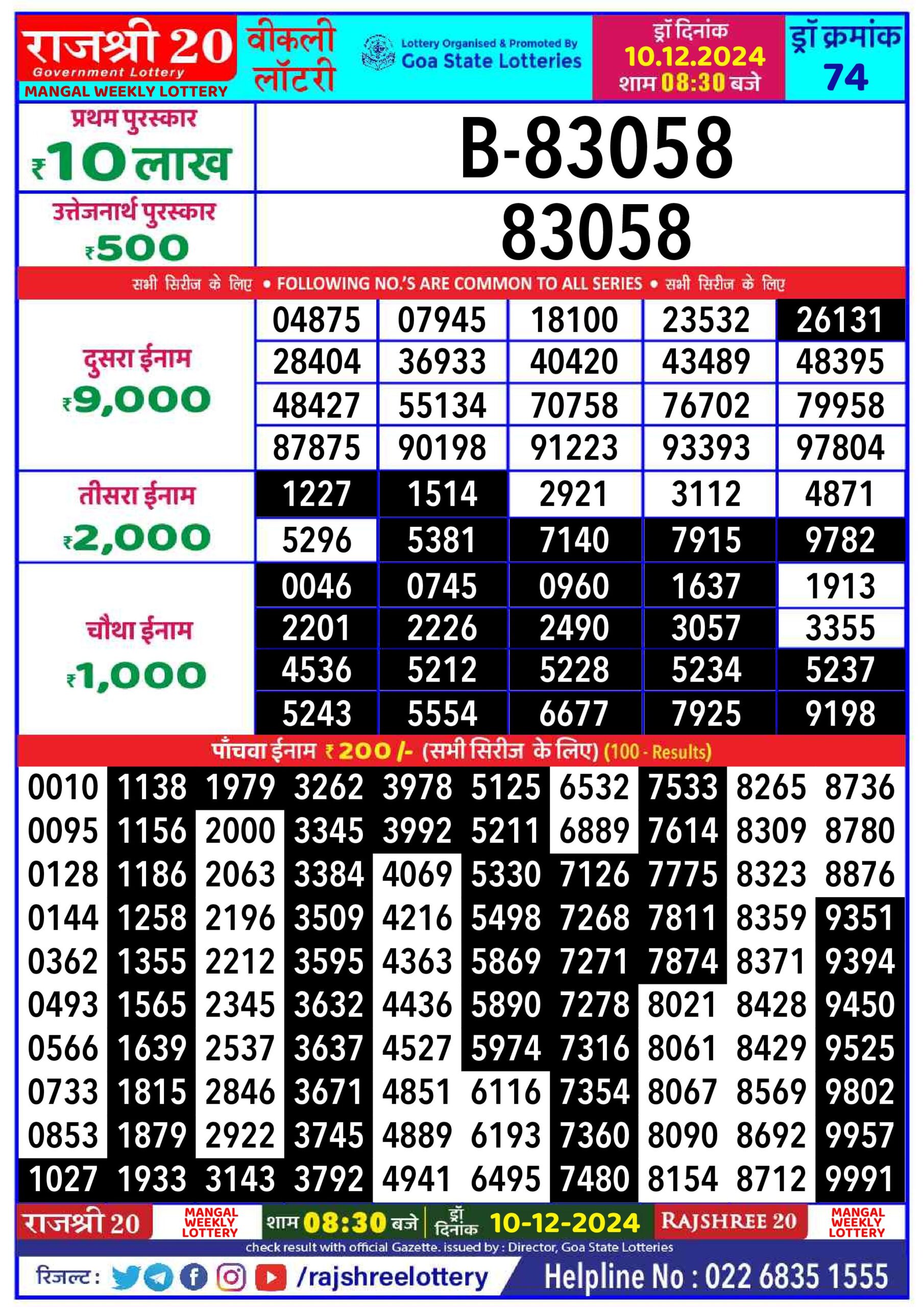 rajshree 20 lottery