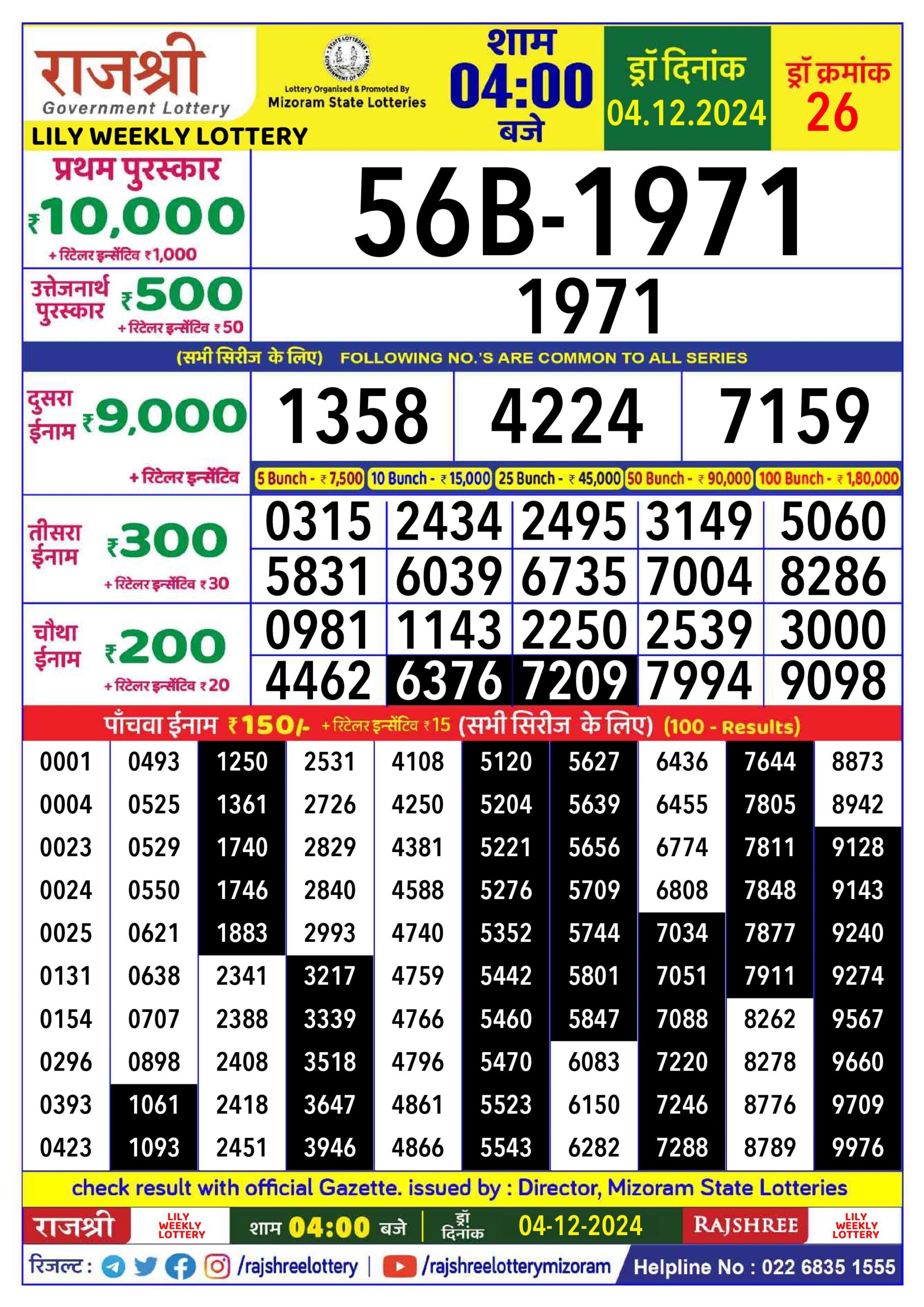 rajshree lottery 4pm