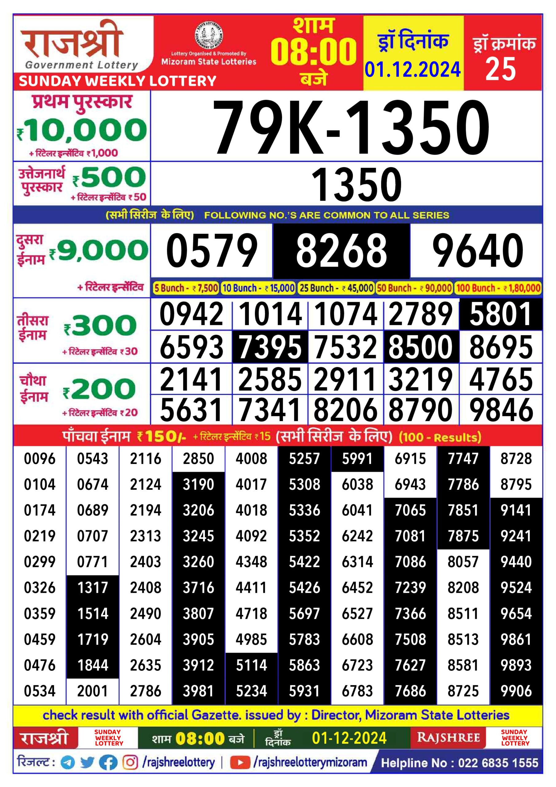 rajshree lottery 8pm