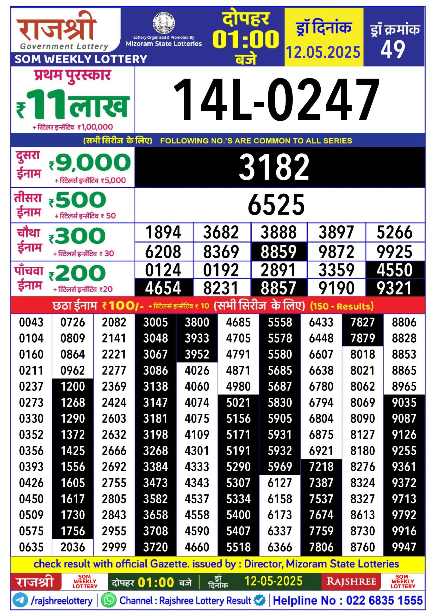 rajshree lottery 1pm